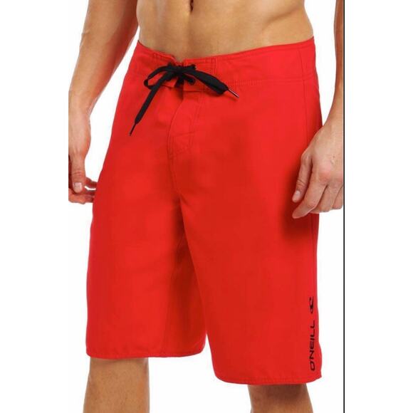 O'NEILL SANTA CRUZ SOLID SIZE 31 SOLID BOARD SWIM SHORTS RED NEW POCKET - Picture 1 of 6